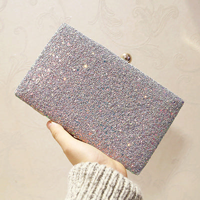 ETAILL Simple Glitter Sparkling Full Sequins Evening Bag Wedding Bride Shoulder Bags Party Day Clutches Purses Chain Handbags