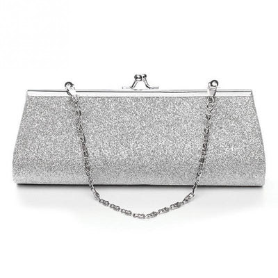 Woman Evening bag Shiny Glitter Clutch Purse Bag Evening Party Wedding Bridal Banquet Handbag Shoulder Bag with the Chain