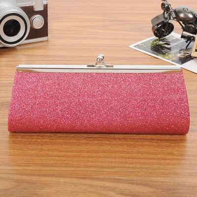 Woman Evening bag Shiny Glitter Clutch Purse Bag Evening Party Wedding Bridal Banquet Handbag Shoulder Bag with the Chain