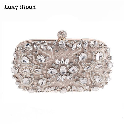 Luxy Moon Evening Bags Diamond Rhinestone Pearls Beaded Day Clutch Women's Purse Handbags Wallets Evening Wedding Bag ZD848