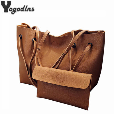 Soft Leather Women Bag Set Luxury Brand 2018 Fashion Designer Female Shoulder Bags Big Casual Bags Set Handbag High Quality