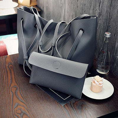 Soft Leather Women Bag Set Luxury Brand 2018 Fashion Designer Female Shoulder Bags Big Casual Bags Set Handbag High Quality