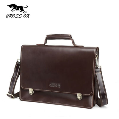 CROSS OX New Arrival High-End Men's Handbag Genuine Leather Business Briefcase Cow Leather Portfolio Shoulder Bag HB575M