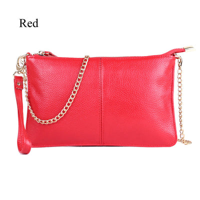 Soft Genuine Leather Ladies Chain Shoulder Bag Real Cowskin Women Small Clutch Bags Classic Girl Gift Evening Party Handbags