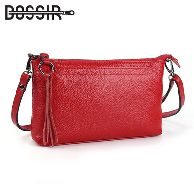 Cowhide Genuine Leather Women Messenger Bags Tassel Crossbody Bag Female Fashion Shoulder Bags for women Clutch Small Handbags