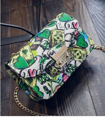 2018 New Women Bags Summer Graffiti Ladies designer handbags high quality chain mini bag women messenger bags for women Clutch