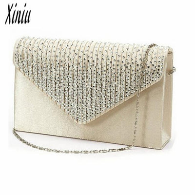 2018Ladies Large Evening Bags Satin Diamante Ladies Clutch Bag Party Prom Envelope bags Sacos Senhoras Female Messenger bag