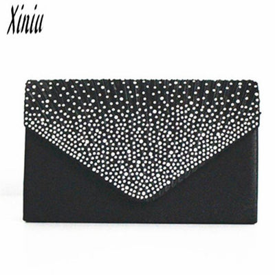 2018Ladies Large Evening Bags Satin Diamante Ladies Clutch Bag Party Prom Envelope bags Sacos Senhoras Female Messenger bag