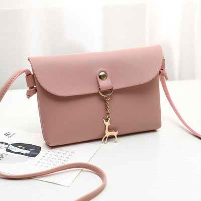 2018 Women Messenger Bags Fashion Women's Vintage Small Deer Pendant Leather Handbag  Crossbody Shoulder Bag Bolsa Feminina