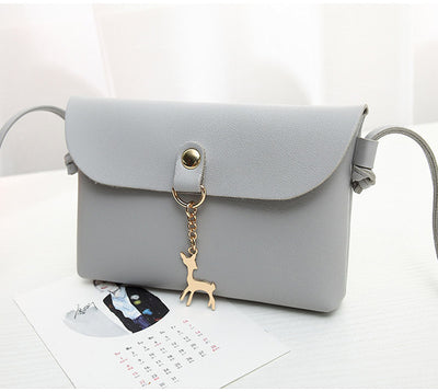 2018 Women Messenger Bags Fashion Women's Vintage Small Deer Pendant Leather Handbag  Crossbody Shoulder Bag Bolsa Feminina