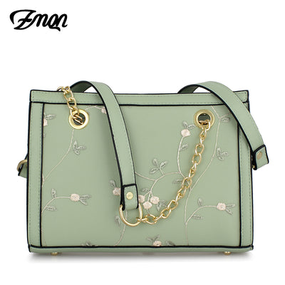 ZMQN Fashion Bags For Women Chain Crossbody Bag 2018 Embroidery Handbags Ladies Shoulder Bags Female PU Leather Lace Bolsas A875