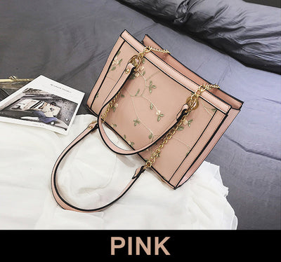 ZMQN Fashion Bags For Women Chain Crossbody Bag 2018 Embroidery Handbags Ladies Shoulder Bags Female PU Leather Lace Bolsas A875